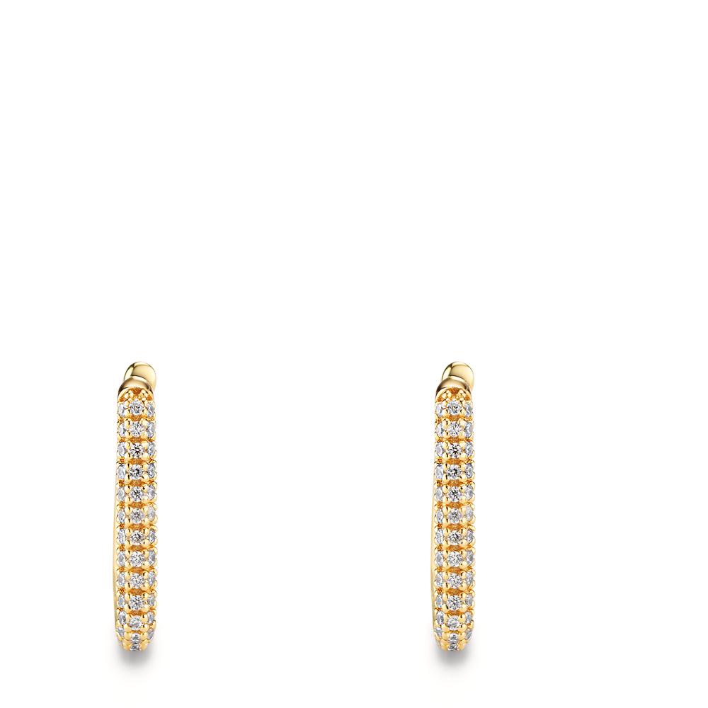 Orecchini circolari Argento Zirconia giallo dorato