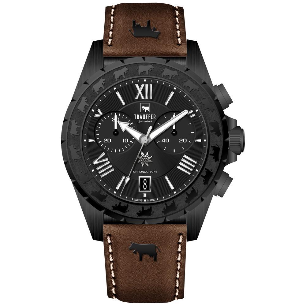 Montre Acier inoxydable noir PVD Ø46 mm