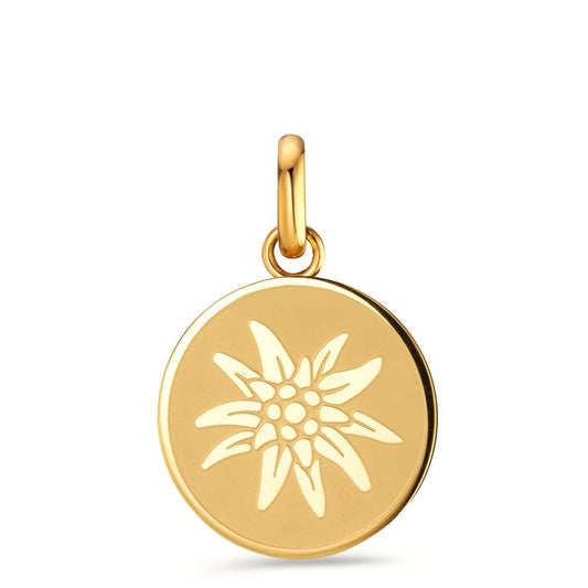 Pendentif Acier inoxydable jaune PVD Edelweiss Ø18 mm