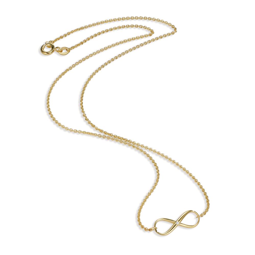 Collana Oro giallo 375/9K Diamante 0.005 ct, w-pi1 Infinito 42 cm