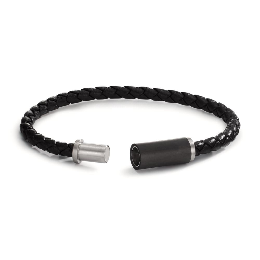 Bracelet Acier inoxydable, Cuir, Carbone 21 cm Ø5.5 mm