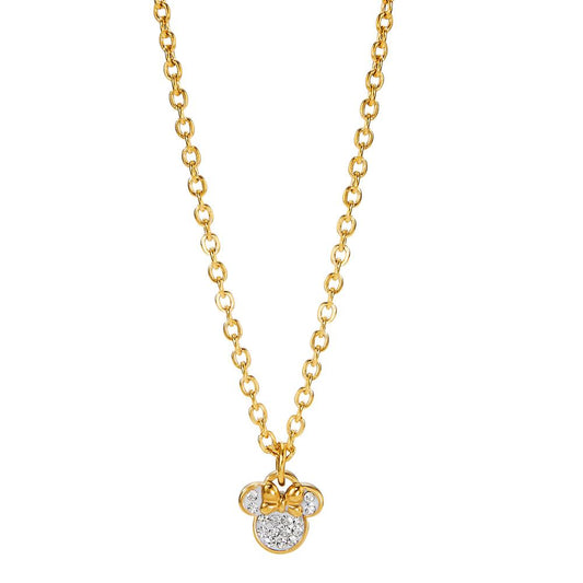 Collier Acier inoxydable Cristal blanc jaune PVD 35-40 cm