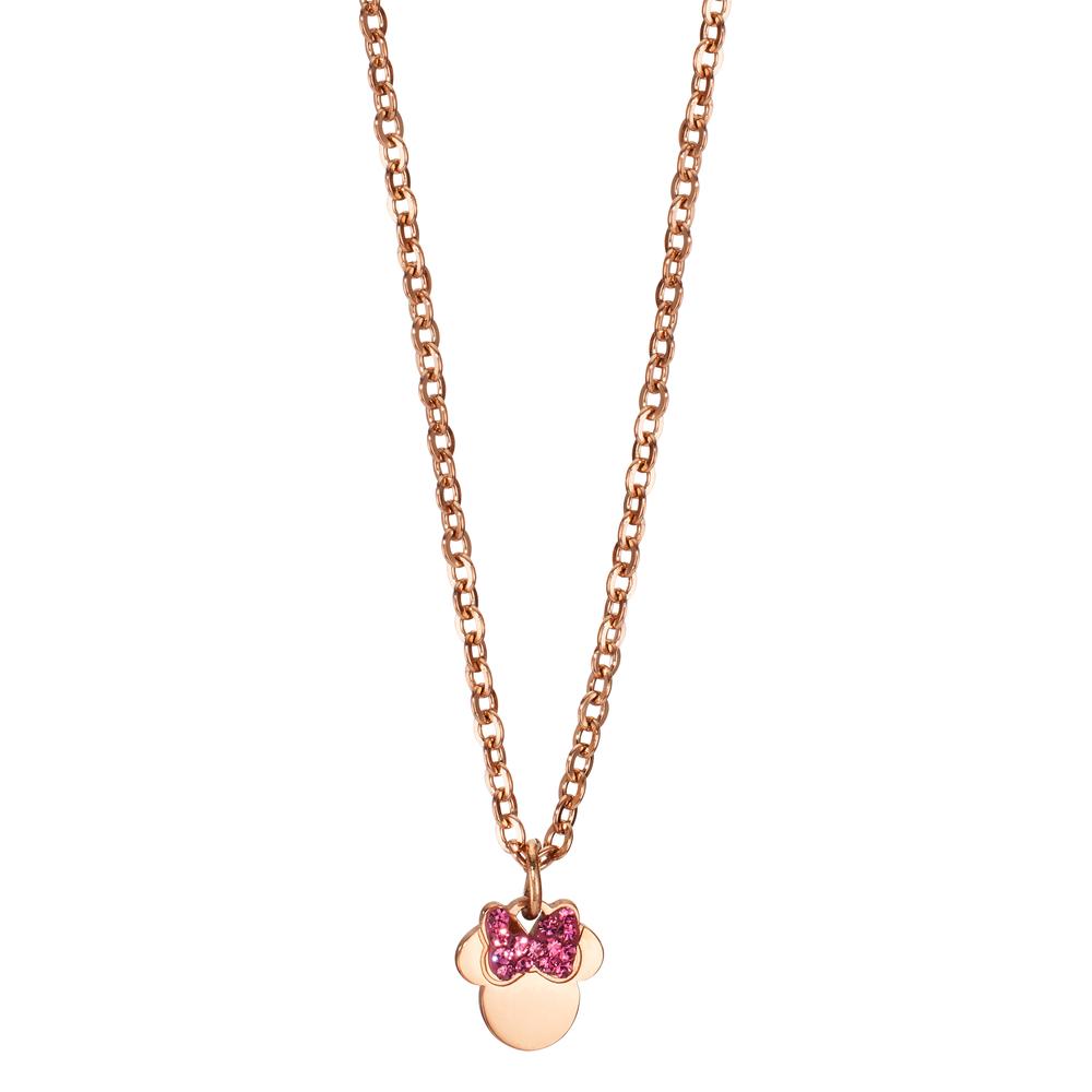 Collier Acier inoxydable Cristal rose rosé PVD 35-40 cm