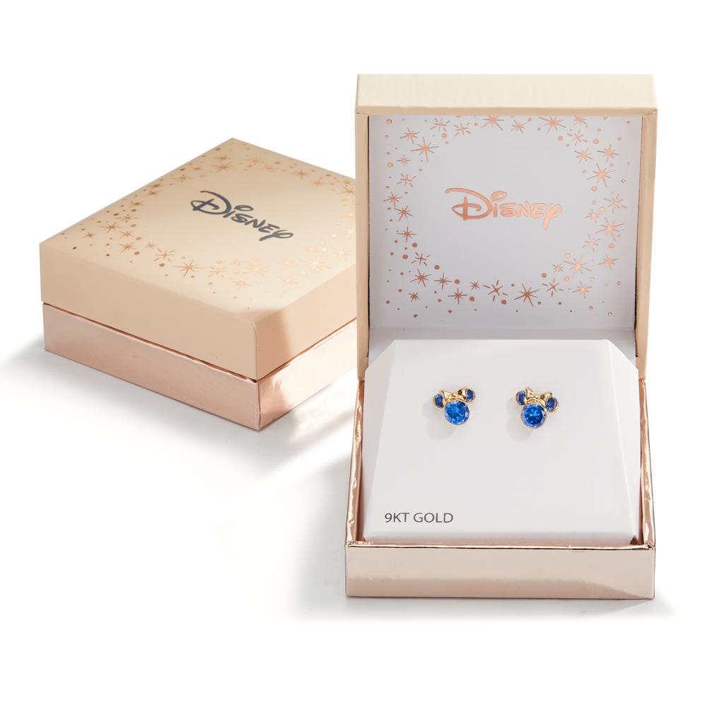 Clous d'oreilles Or jaune 9K Zircone bleu, 6 Pierres Ø8 mm