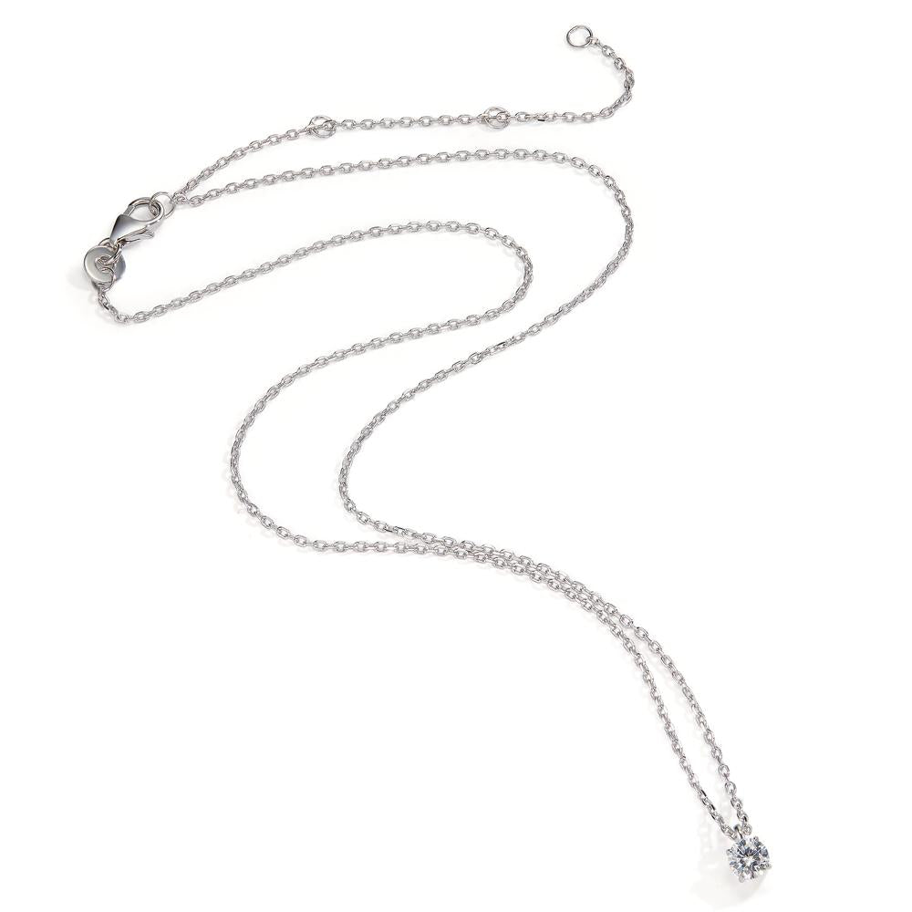 Collier Silber Zirkonia 4 mm rhodiniert verstellbar