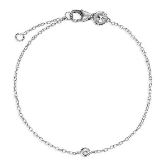 Bracelet Argent Zircone Rhodié 16-18 cm