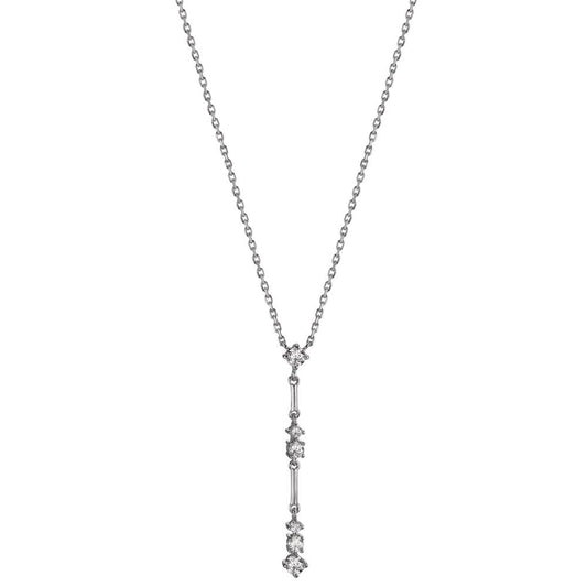 Collana Argento Zirconia 6 pietra rodiato 40-45 cm