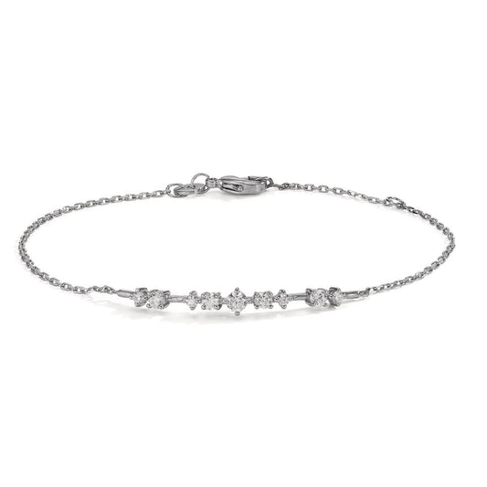 Bracciale Argento Zirconia 9 pietra rodiato 16-18 cm