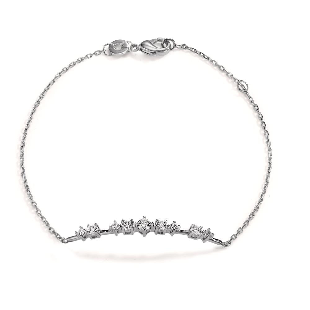 Bracciale Argento Zirconia 9 pietra rodiato 16-18 cm