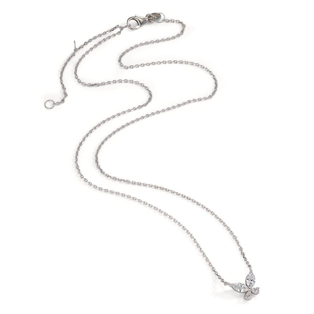 Collana Argento Zirconia 4 pietra rodiato Farfalla 40-45 cm