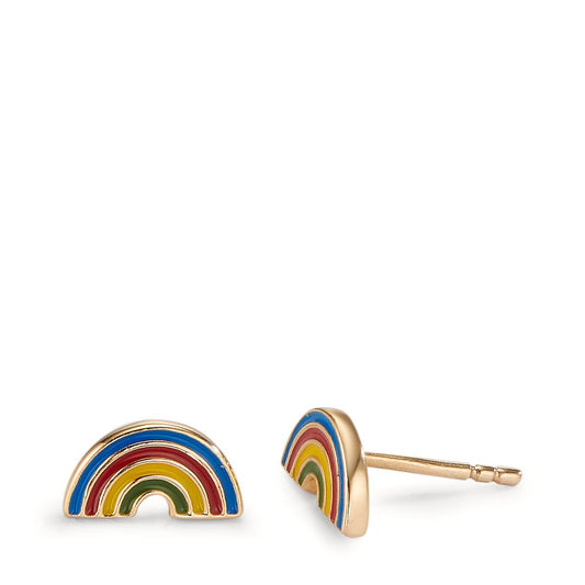 Ohrstecker Bronze lackiert Regenbogen