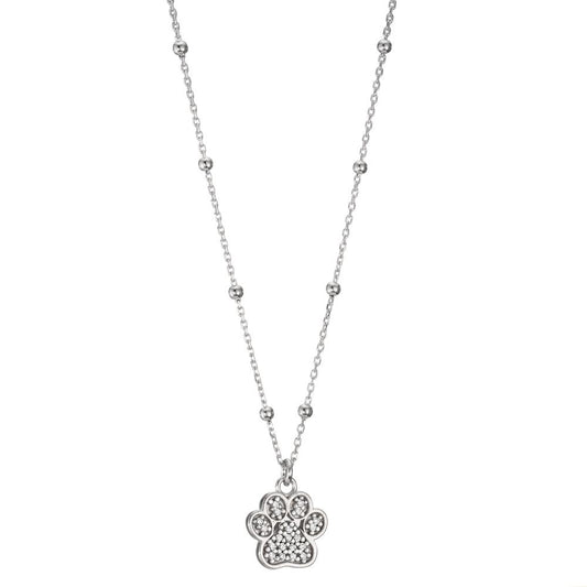 Collier Argent Zircone Rhodié Patte 42-45 cm