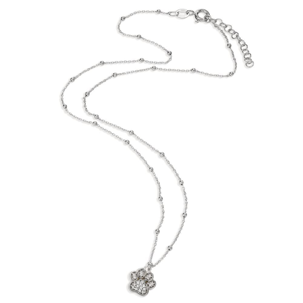 Collier Argent Zircone Rhodié Patte 42-45 cm