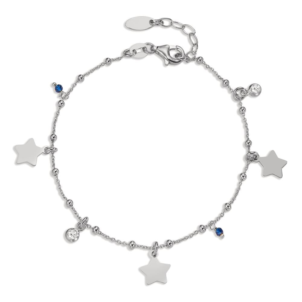 Bracciale Argento Zirconia 4 pietra rodiato Stella 17-19 cm