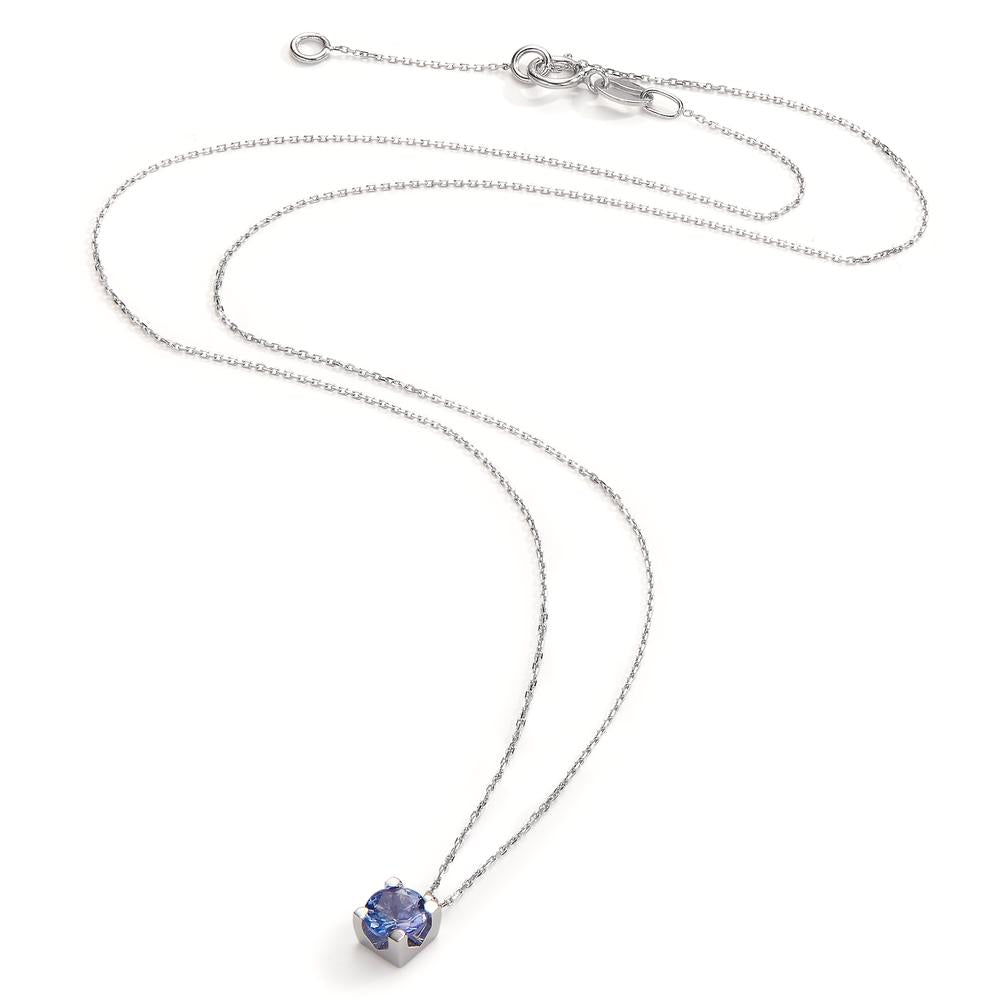 Collier Or blanc 18K Tanzanite 0.48 ct 40-42 cm