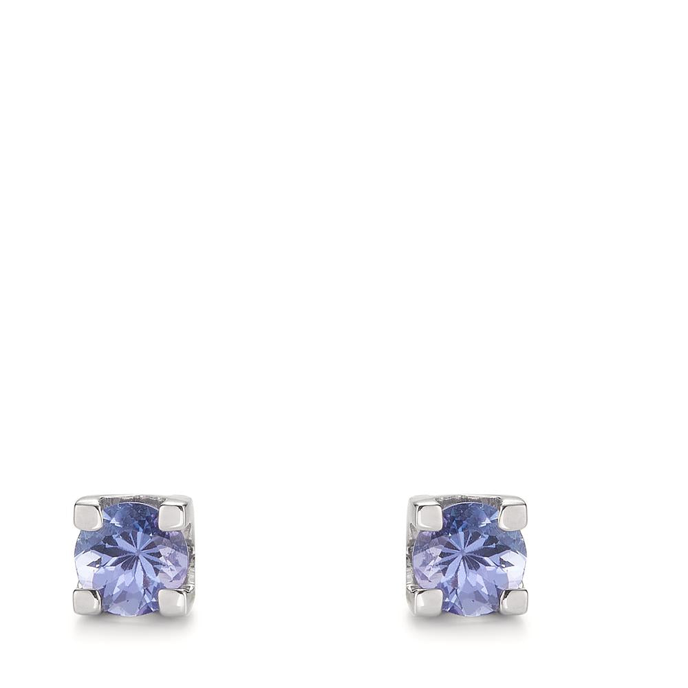 Orecchini a bottone Oro bianco 750/18 carati Tanzanite 0.96 ct, 2 pietra