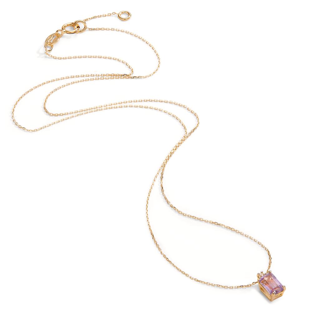 Collana Oro giallo 750/18 carati Ametista 0.60 ct, 2 pietra 40-42 cm