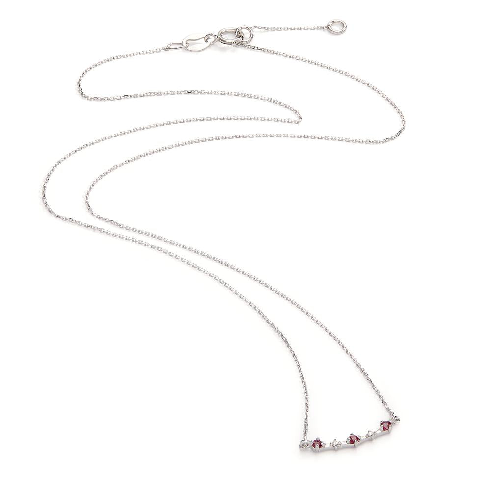 Collana Oro bianco 750/18 carati Rubino 0.15 ct, 5 pietra 40-42 cm