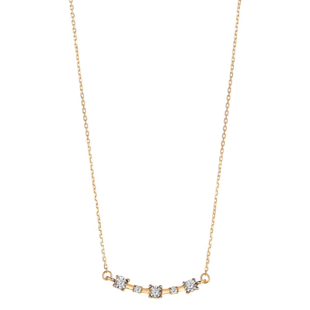 Collier 750/18 K Gelbgold Diamant 0.046 ct, 5 Steine, w-si verstellbar