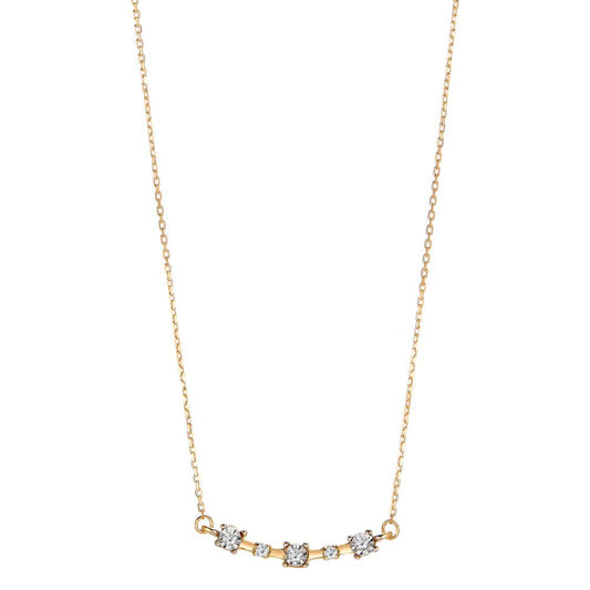 Collier Or jaune 18K Diamant 0.046 ct, 5 Pierres, w-si 40-42 cm