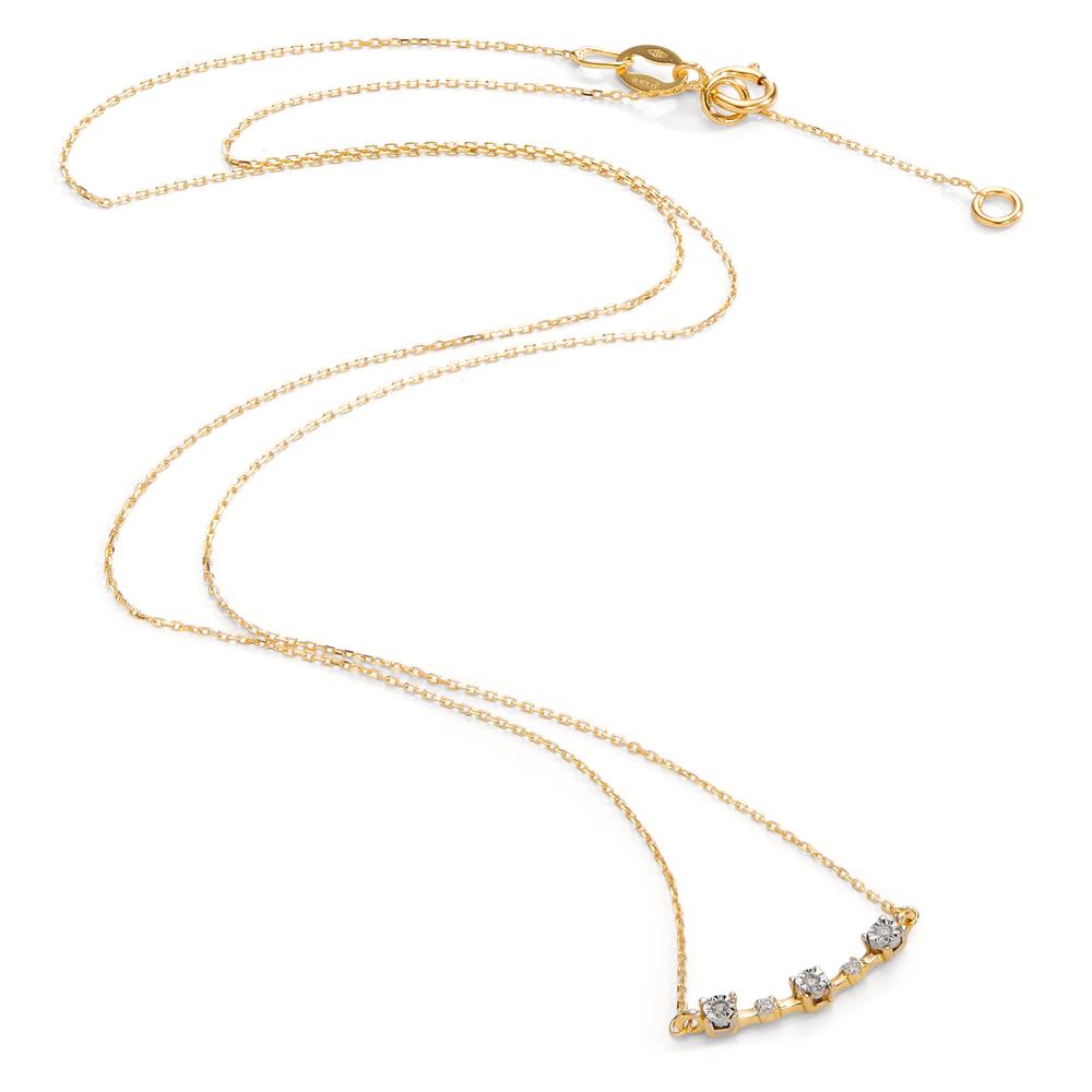 Collana Oro giallo 750/18 carati Diamante 0.046 ct, 5 pietra, w-si 40-42 cm