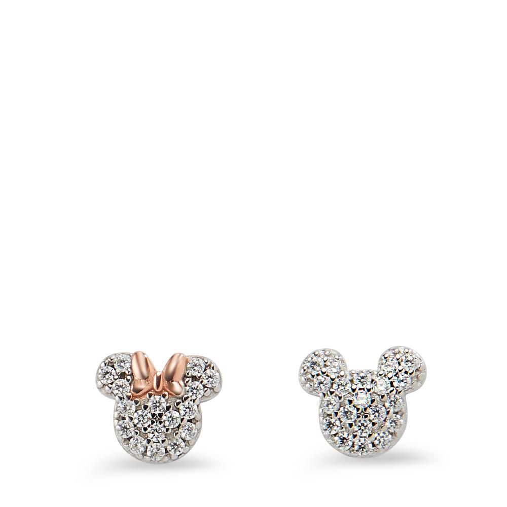 Clous d'oreilles Argent Zircone blanc rosé Plaqué or Ø6.5 mm