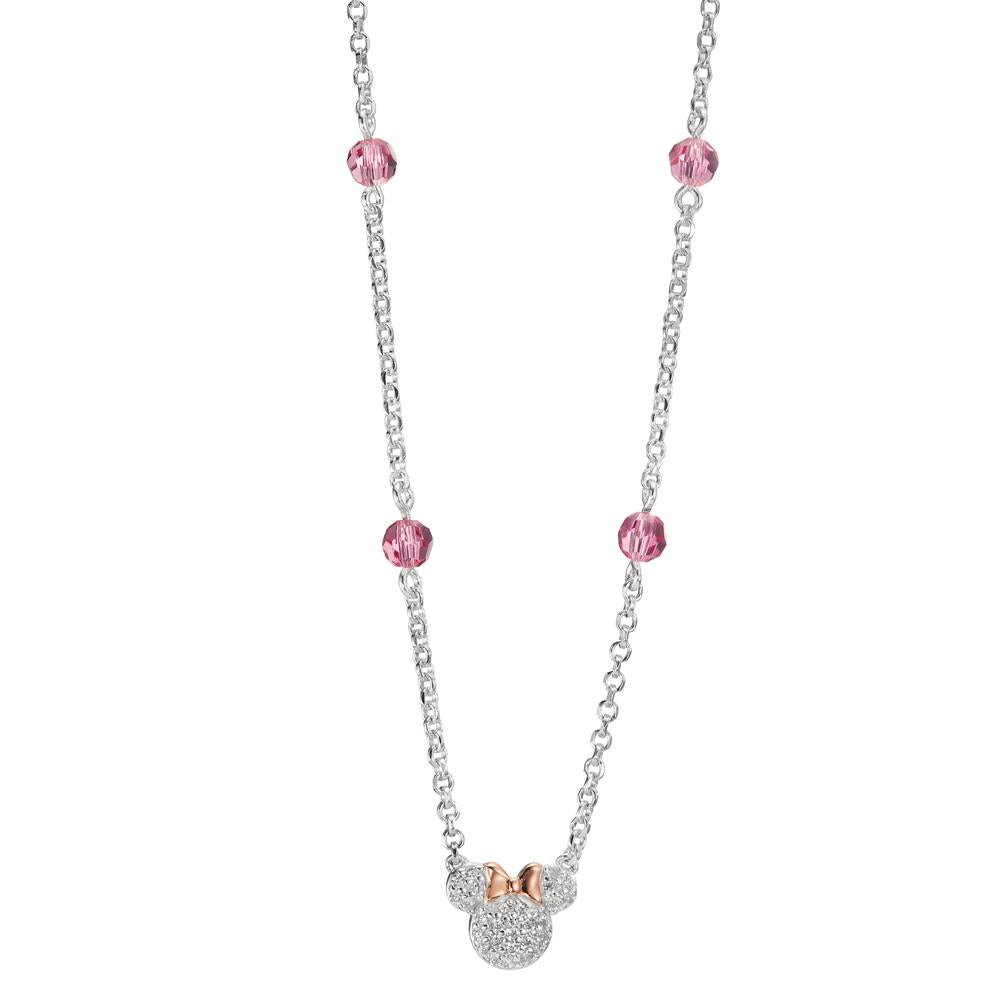 Collana Argento Zirconia rosa rosa bicolore 35-40 cm