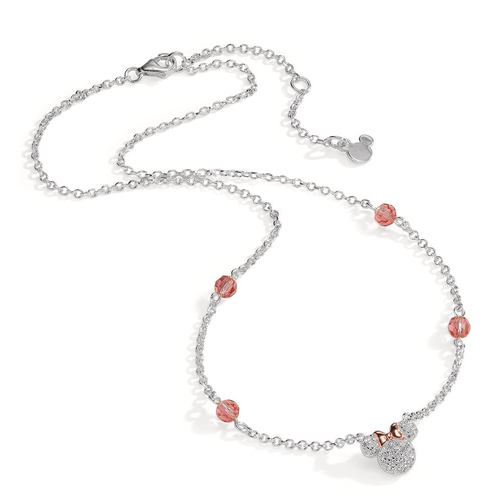 Collier Argent Zircone rose rosé Bicolore 35-40 cm