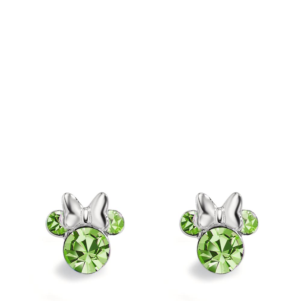 Clous d'oreilles Argent Zircone vert, 6 Pierres Ø6 mm