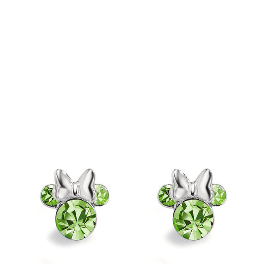 Clous d'oreilles Argent Zircone vert, 6 Pierres Ø6 mm