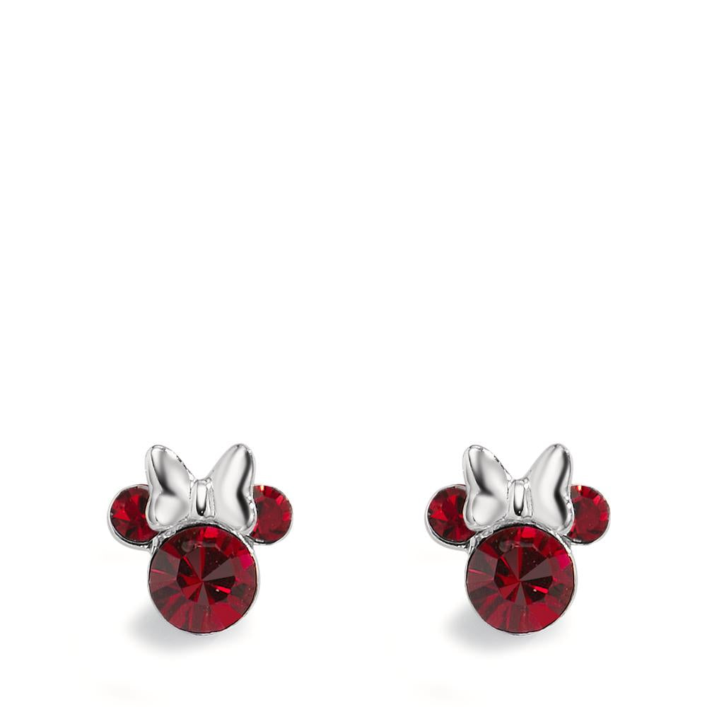 Clous d'oreilles Argent Zircone rouge, 6 Pierres Ø6 mm