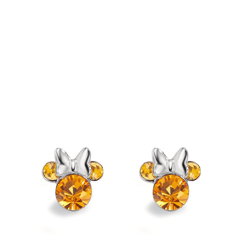 Clous d'oreilles Argent Zircone orange, 6 Pierres Ø6 mm