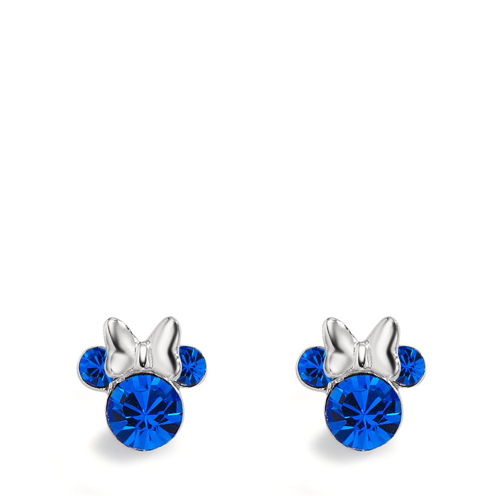 Orecchini a bottone Argento Zirconia blu, 6 pietra Ø6 mm