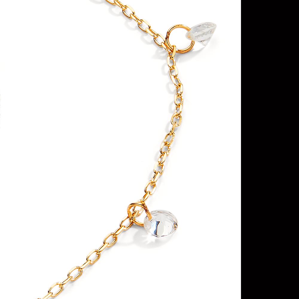 Bracelet Or jaune 18K Topaze blanc, 5 Pierres 16-18 cm