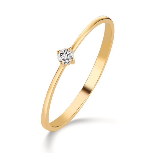 Bague solitaire Or jaune 18K Diamant 0.05 ct, w-si