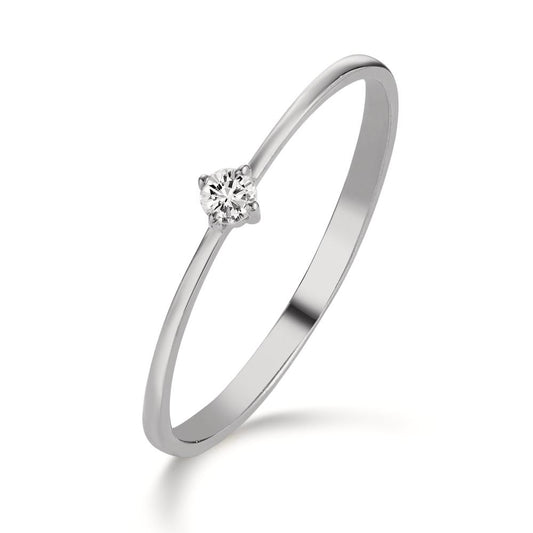 Solitär Ring 750/18 K Weissgold Diamant 0.05 ct, w-si