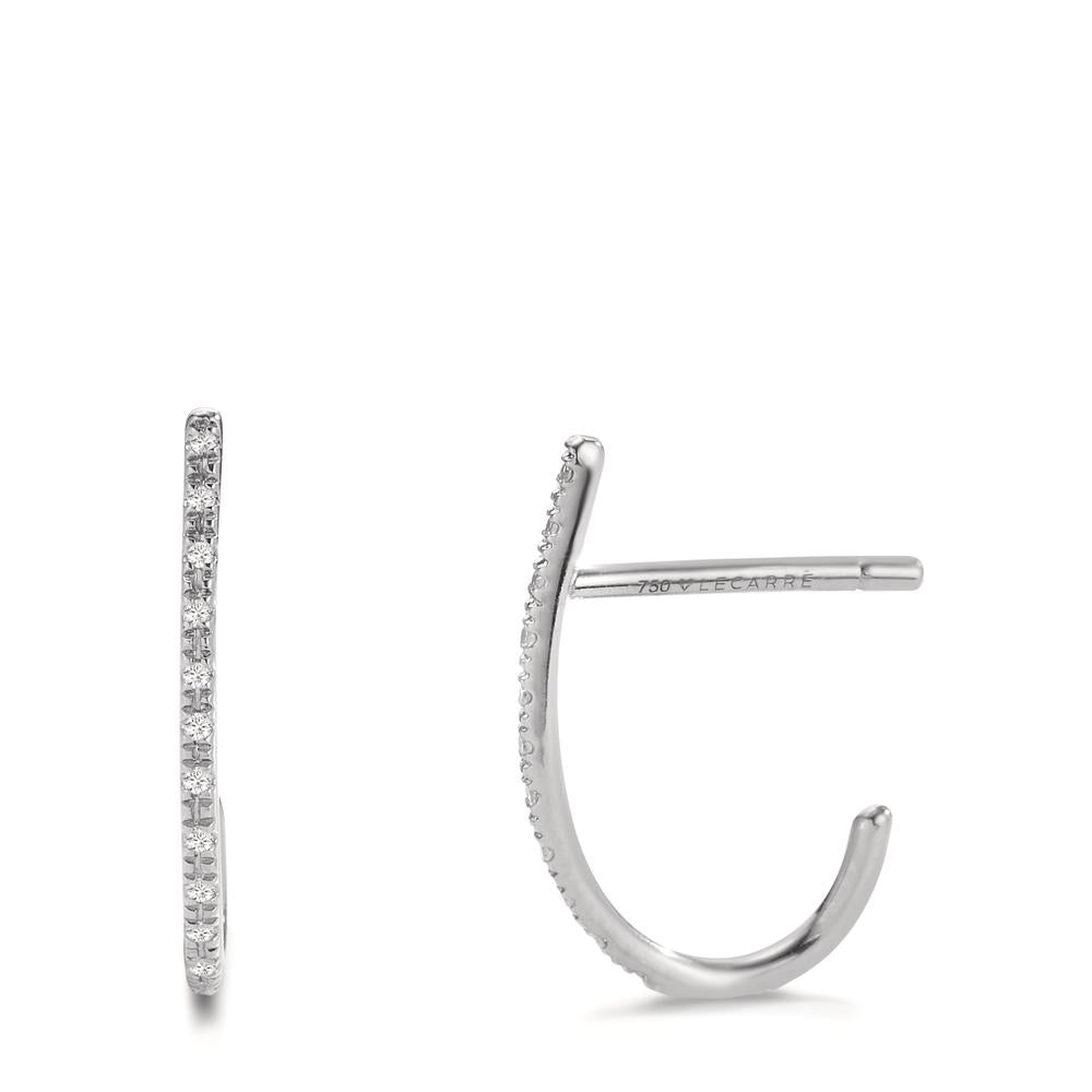 Créoles Or blanc 18K Diamant 0.06 ct, 26 Pierres, w-si