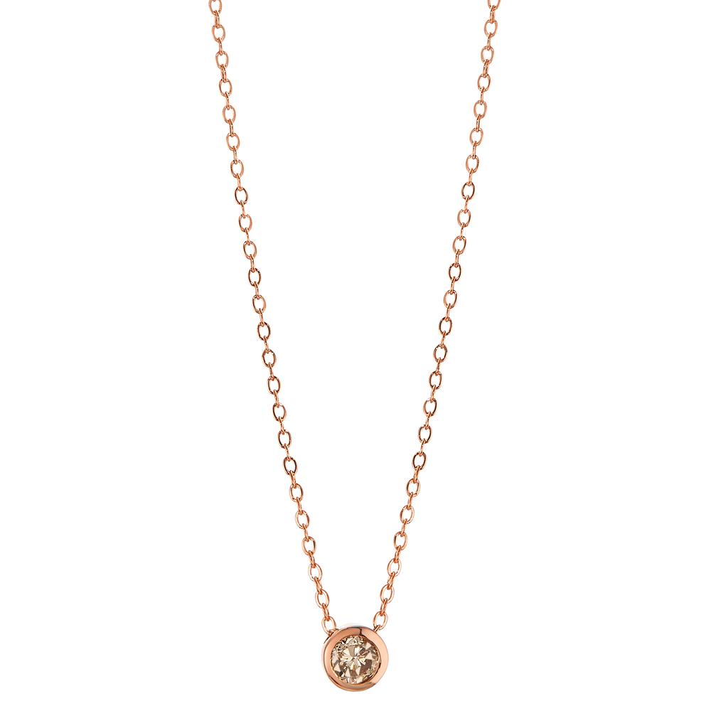 Collier 750/18 K Rotgold Diamant cognac, 0.05 ct verstellbar