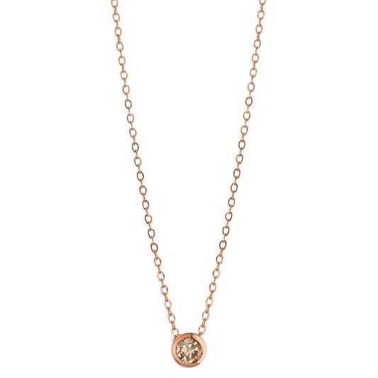 Collier 750/18 K Rotgold Diamant cognac, 0.05 ct verstellbar