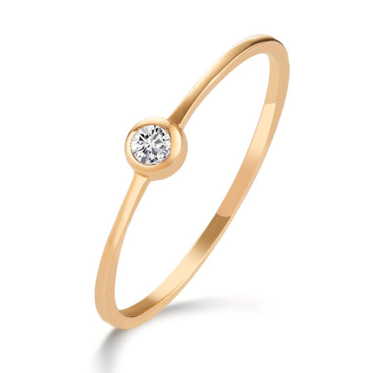 Bague solitaire Or jaune 18K Diamant 0.05 ct, w-si