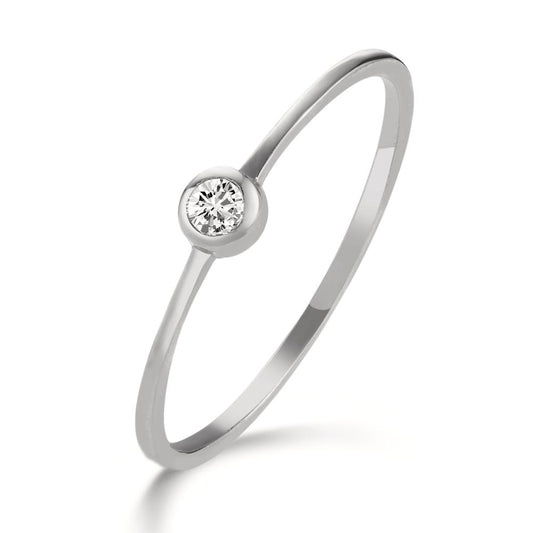 Bague solitaire Or blanc 18K Diamant 0.05 ct, w-si