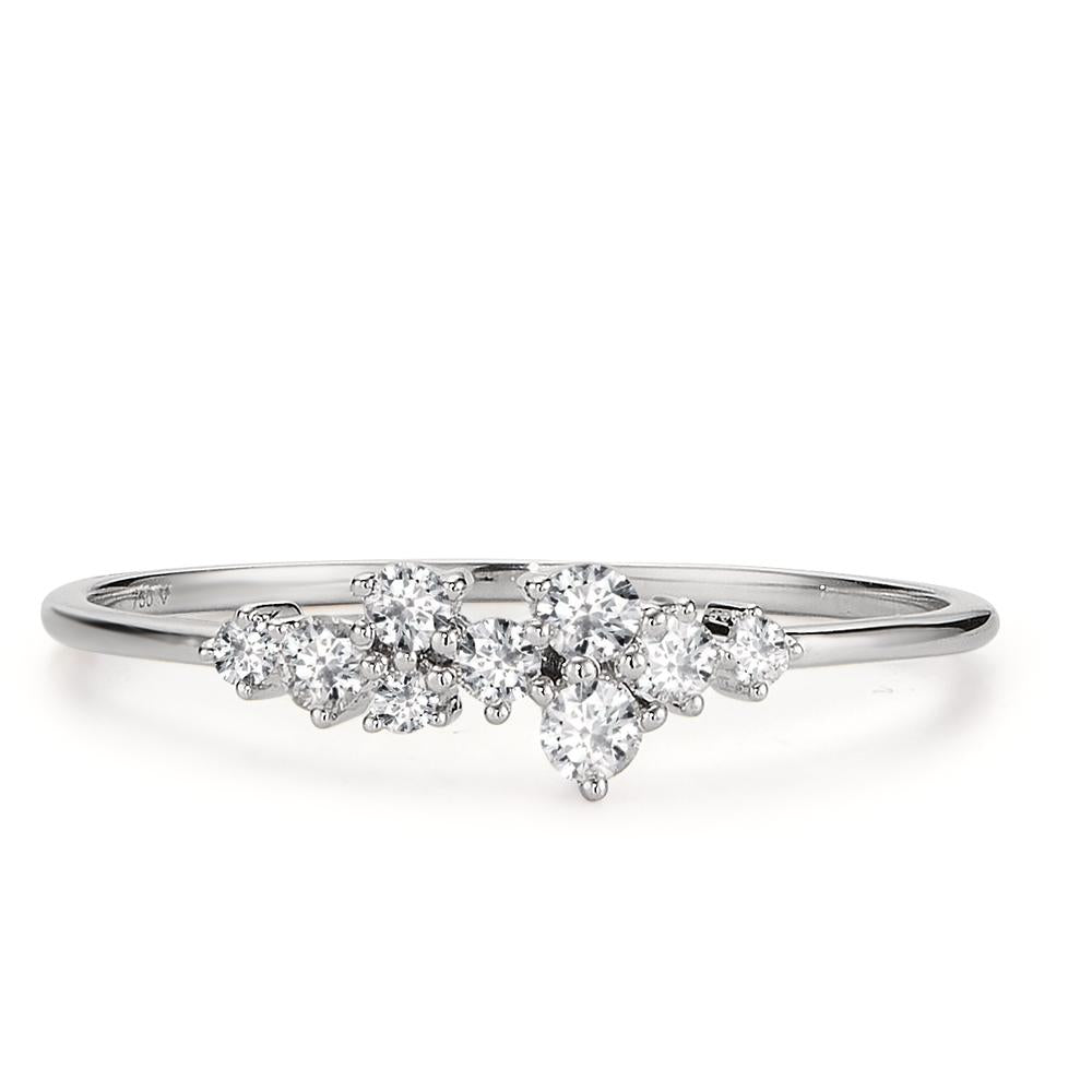 Bague Or blanc 18K Diamant 0.15 ct, 9 Pierres, w-si