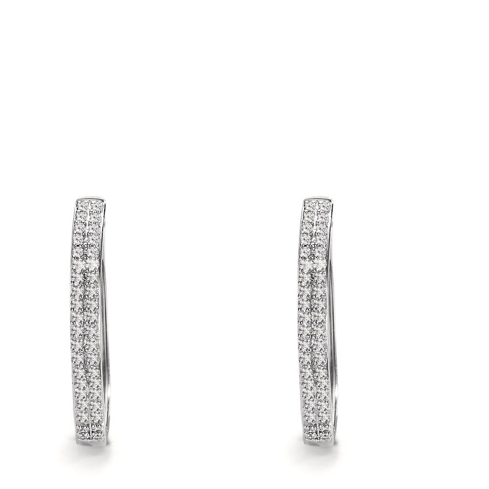 Créoles à charnières Or blanc 18K Diamant 0.25 ct, 84 Pierres, w-si