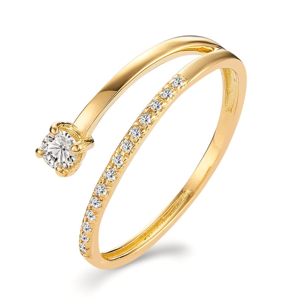 Bague Or jaune 18K Diamant 0.18 ct, 16 Pierres, w-si