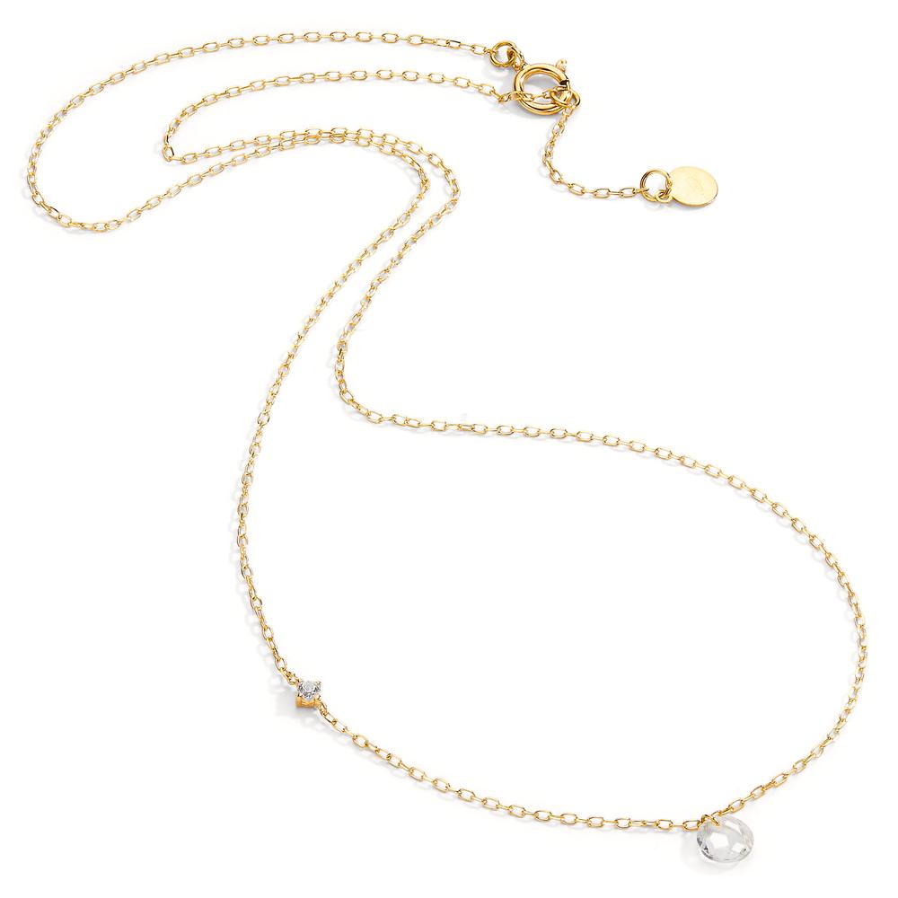 Collier Or jaune 18K Topaze 2 Pierres 40-42 cm