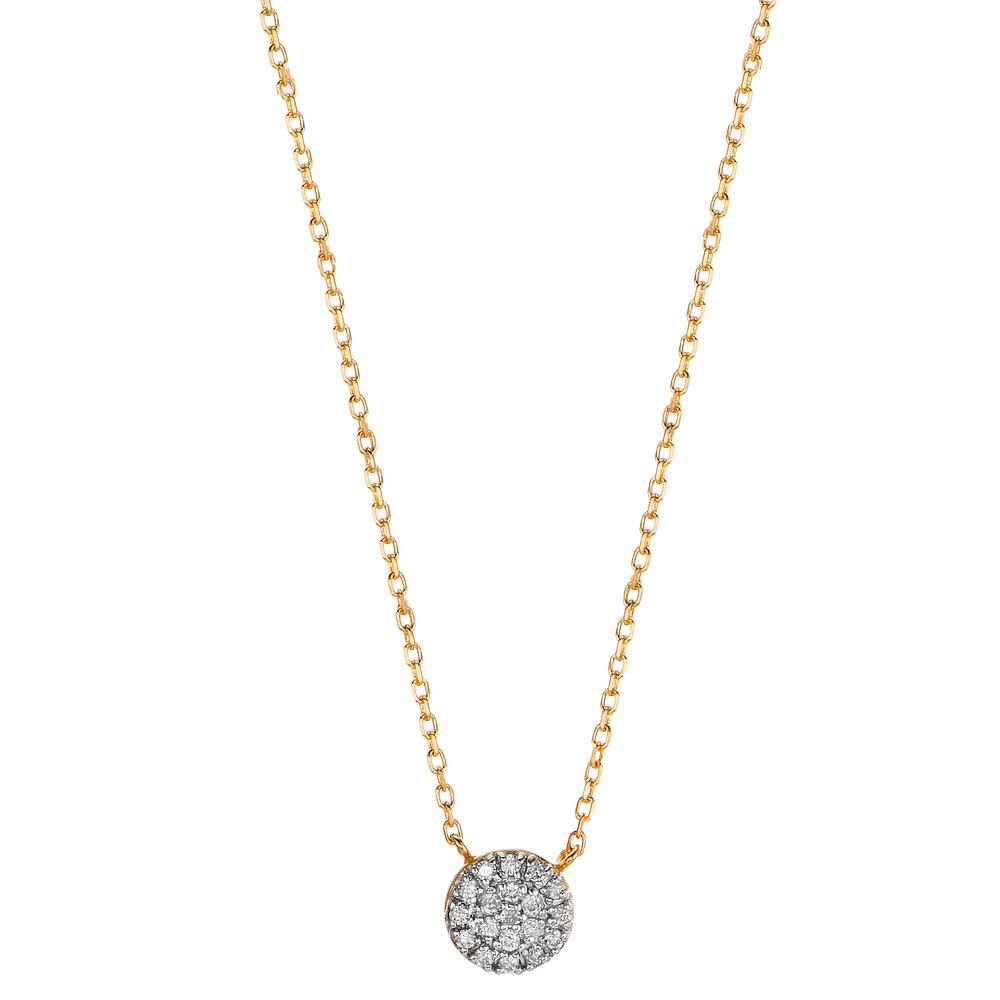 Collier Or jaune 18K Diamant 0.09 ct, w-si 40-42 cm