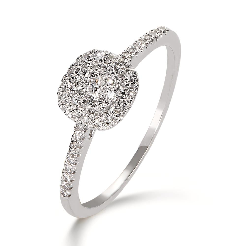 Bague Or blanc 18K Diamant 0.19 ct, w-si