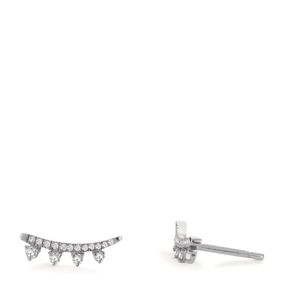 Clous d'oreilles Or blanc 18K Diamant 0.19 ct, 30 Pierres, w-si