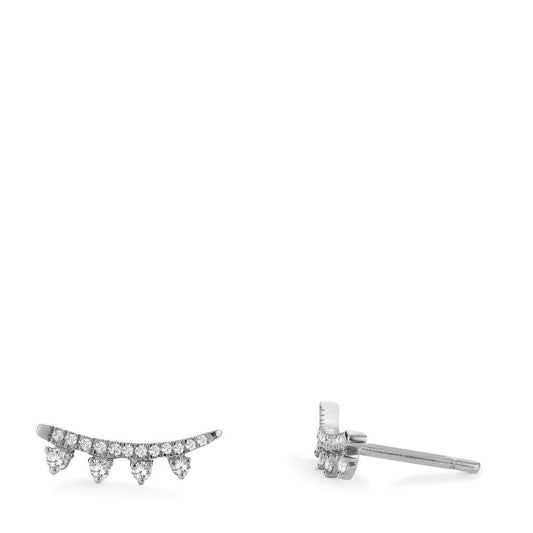 Clous d'oreilles Or blanc 18K Diamant 0.19 ct, 30 Pierres, w-si