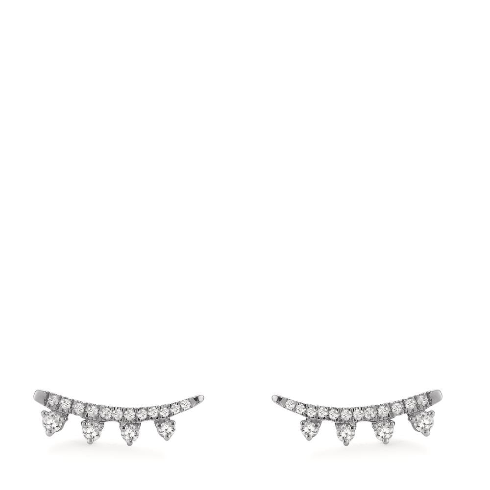 Clous d'oreilles Or blanc 18K Diamant 0.19 ct, 30 Pierres, w-si